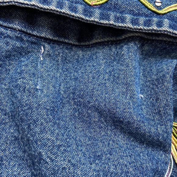 Tantrums Embroidered Floral Denim Jacket Vintage Size S - Picture 11 of 11